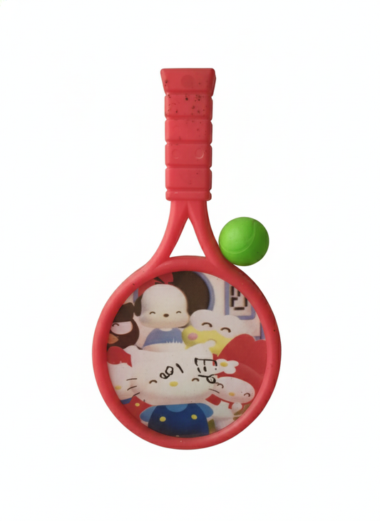 Kids Plastic Tennis Racket Toy with Ball – Cartoon Mini Racket Set for Children