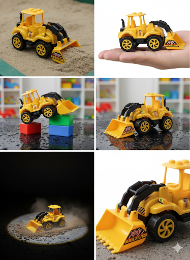 Kids Construction Bulldozer Toy Truck with Front Loader | Heavy Duty Plastic JCB Style Construction Vehicle | Friction Powered Engineering Toy for Boys &amp; Girls (Yellow)