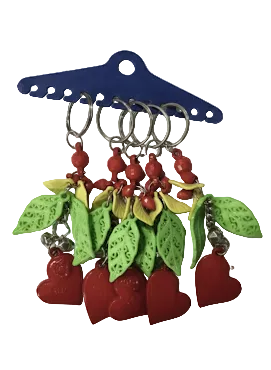Decorative Wall Key Holder with Hooks – Leaf & Heart Design Key Hanger 1 peace