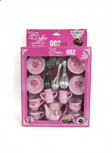Kids Tea Set Toy for Girls, Pretend Play Tea Party Set with Teapot, Cups, Saucers & Spoons, Kitchen Role Play Toy Set for Children Birthday Gift (Pink)