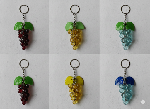 Green Heart Keychain with Crystal Beads | Stylish Love Shape Key Ring for Car,
