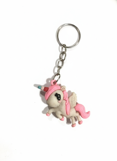 Cute Unicorn Keychain for Girls & Kids | Cartoon Unicorn Key Ring with Pink