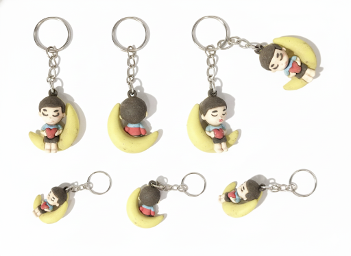 Cute Cartoon Boy Banana Keychain for Kids & Girls