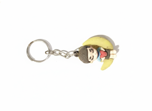Cute Cartoon Boy Banana Keychain for Kids & Girls