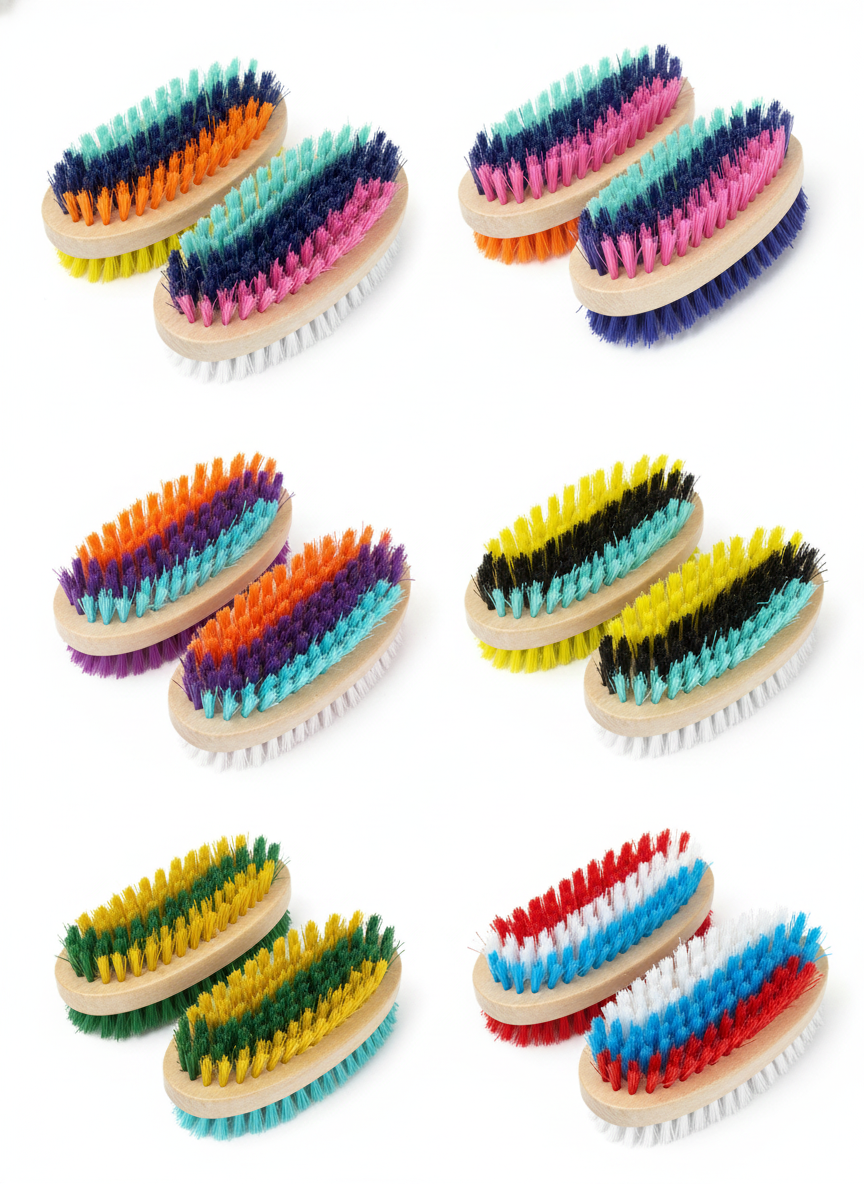 Wooden Body Bath Brush with Soft & Medium Bristles
