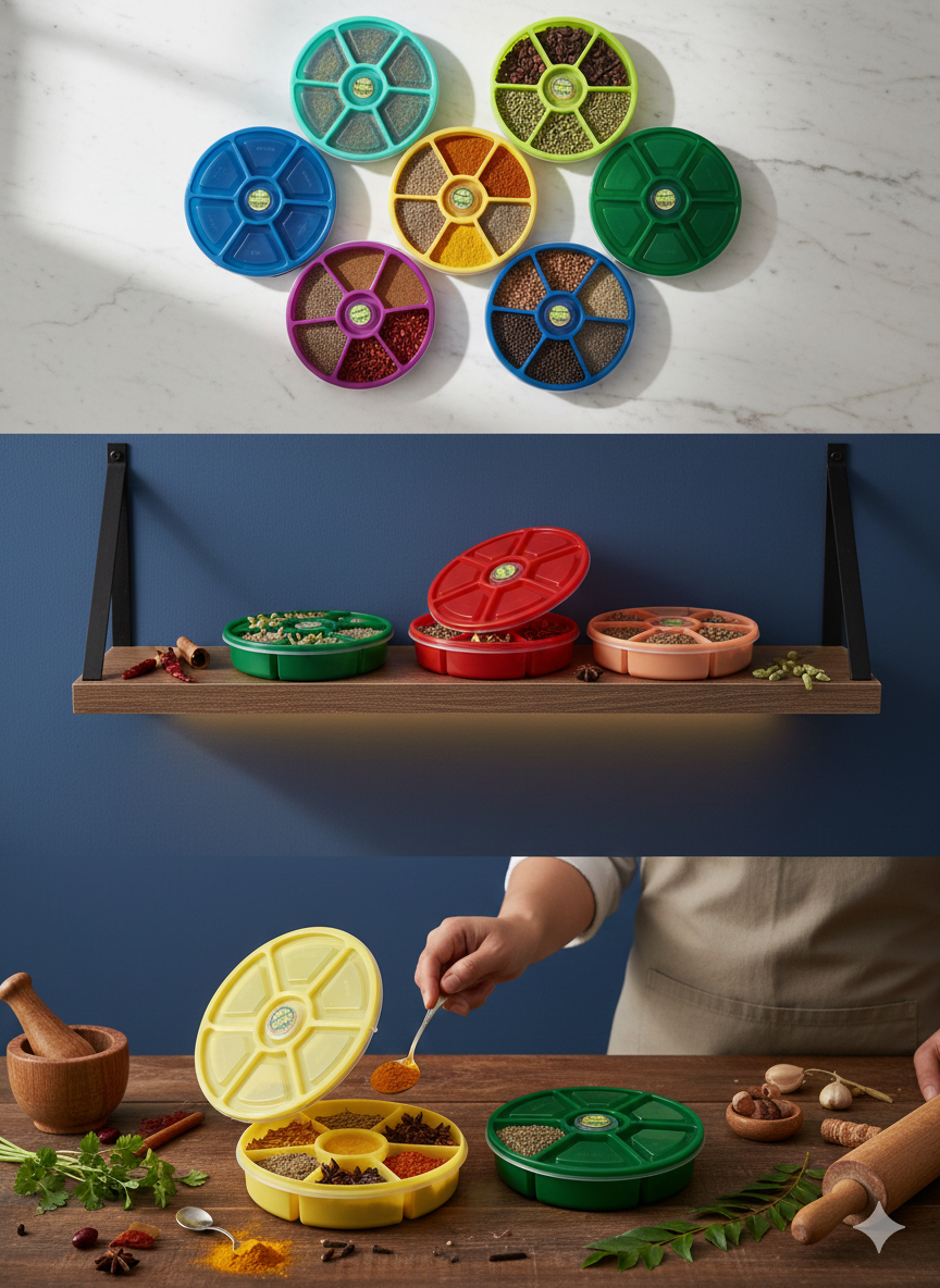 Plastic Masala Box 7 Compartments