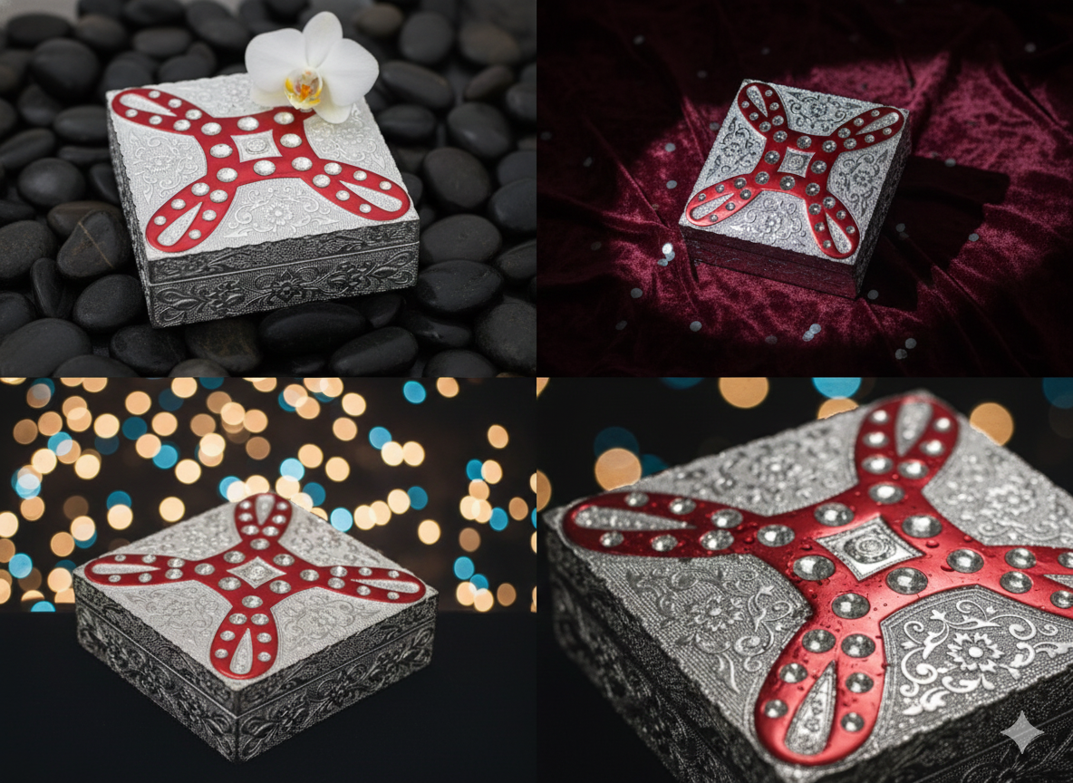Luxury Silver Dry Fruit Box with Lid