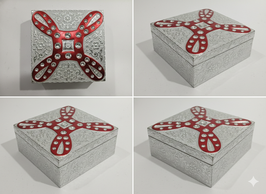 Luxury Silver Dry Fruit Box with Lid