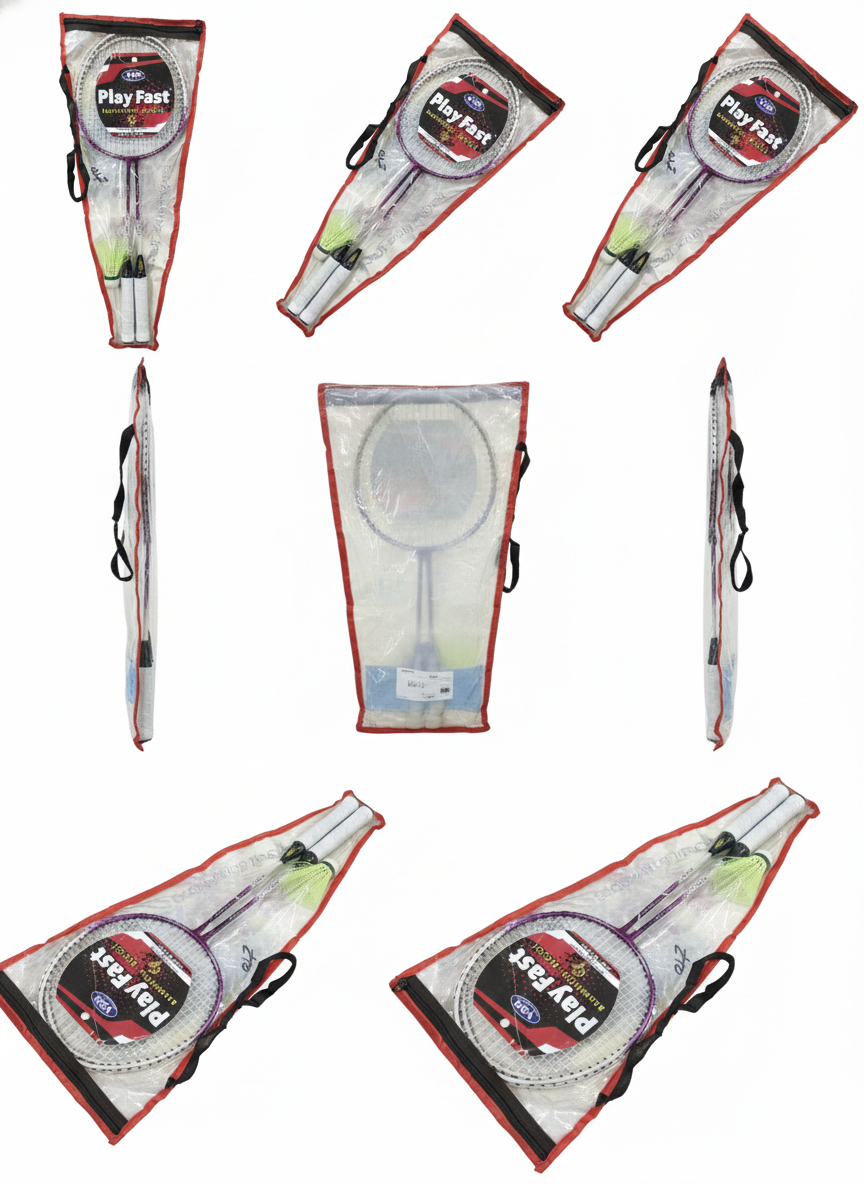 Play Fast Badminton Racket Set with Shuttlecock & Carry Cover