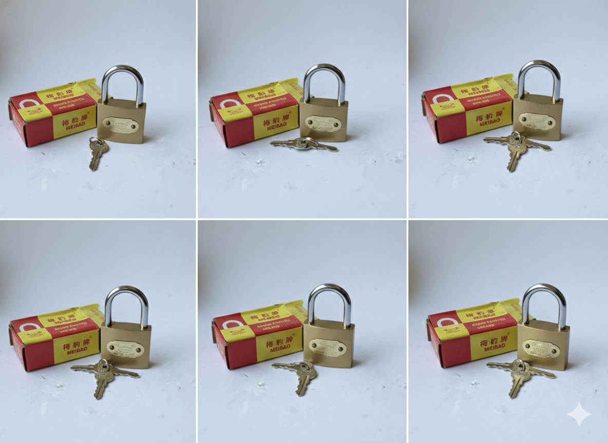 MEIBAO Solid Brass Padlock with Steel Shackle, Heavy Duty Anti-Rust Lock with Keys for Gate, Door, Locker, Shutter & Warehouse Security