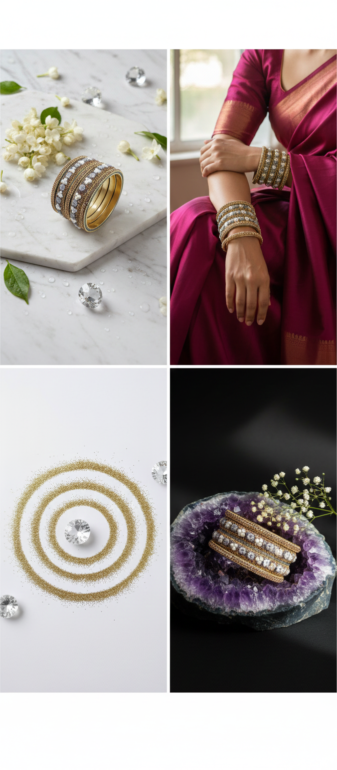 Traditional Indian Wedding Bangles | Ethnic Designer Kada Bangles | Party, Bridal & Festive Jewelry Set for Women