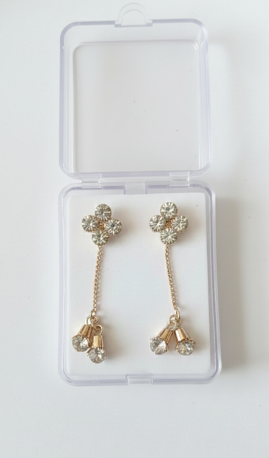Clover Rhinestone Drop Earrings for Women