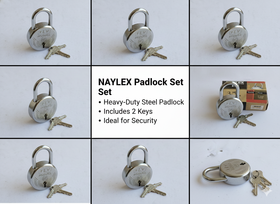 NAYLEX 35mm Heavy Duty Steel Padlock with 2 Keys | Strong Security Lock for Home, Door, Gate, Locker, Office & Travel Use