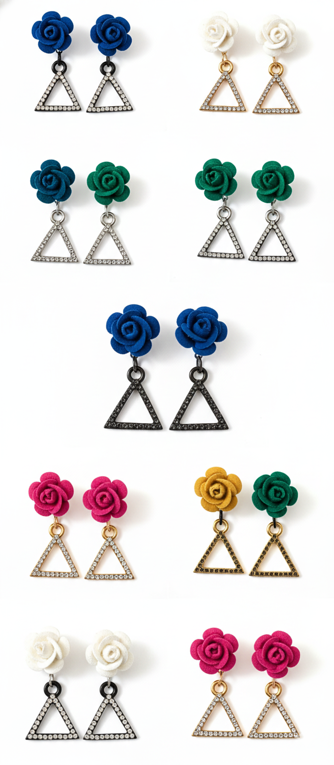 Yellow Flower Drop Earrings for Women – Acrylic Floral Dangle Earrings