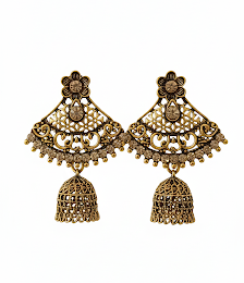 Traditional Gold Plated Jhumka Earrings for Women