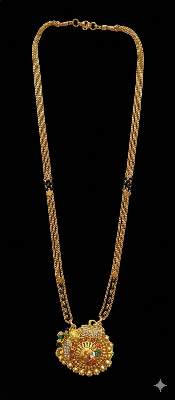 Traditional Gold-Tone Mangal sutra Necklace for Women