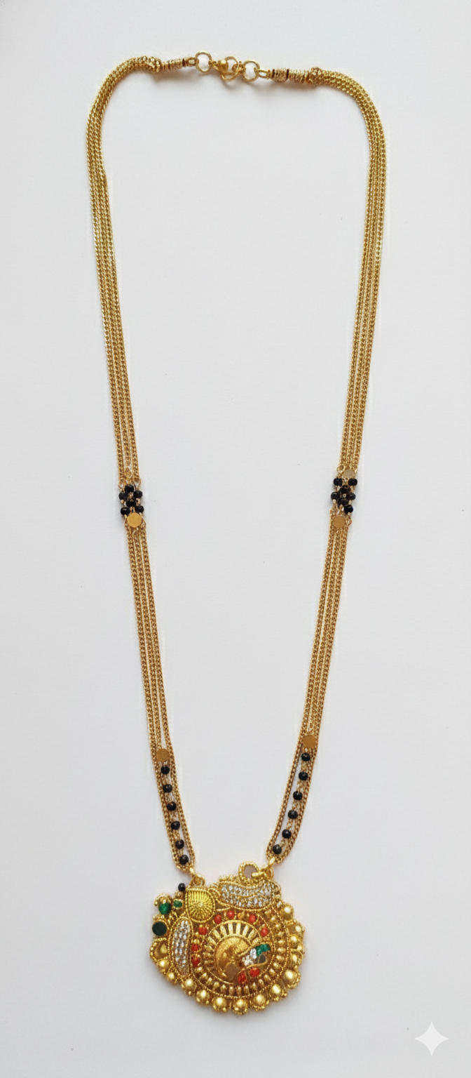 Traditional Gold-Tone Mangal sutra Necklace for Women