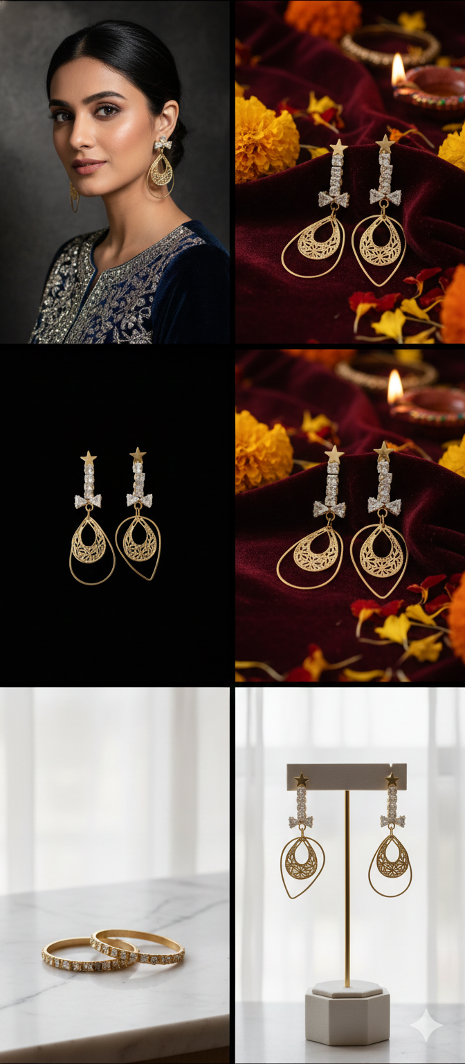 Accent Geometric Dangle Earrings with Layered Chain Fringe, Elegant Fashion Jewelry for Party, Wedding & Evening Wear