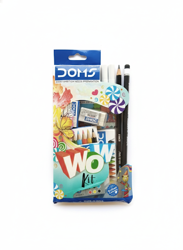 DOMS Wow Kit Art & Craft Set for Kids, Water Colour Pencils, Sketch Pencils, Erasers