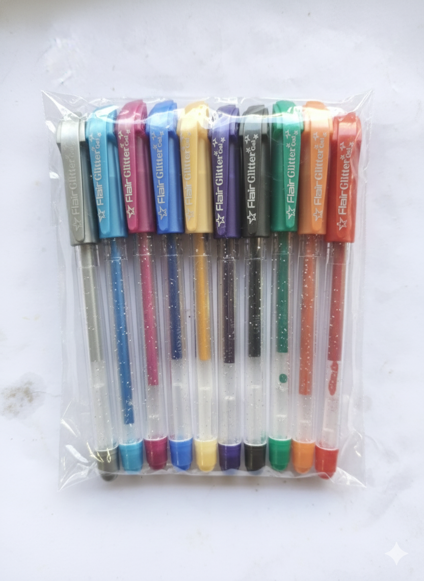Smooth Writing Glitter Pens | Comfortable Grip | Art, Craft, Cards & DIY Use