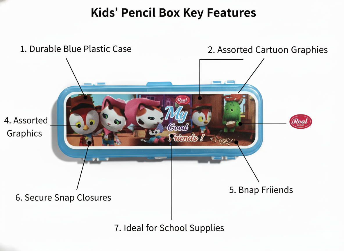 Durable Storage Case with Secure Snap Lock | Lightweight School Pencil Case for Boys & Girls