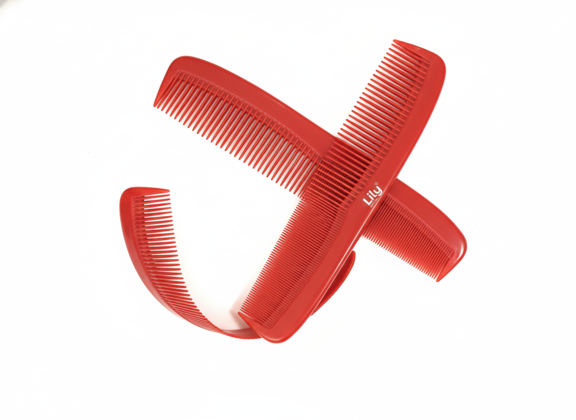Lily Care Red Plastic Hair Comb for Men & Women 1 piece