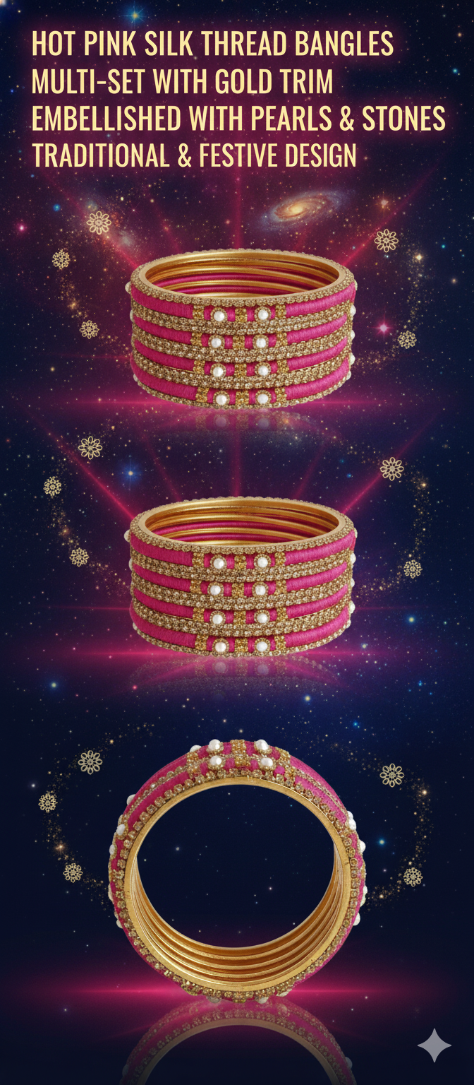 Traditional Indian Bridal Bangles with Stone & Pearl Work