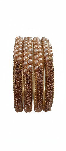 Crystal Bangles Set of 4 Textured Designer Bangles