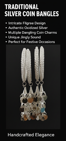 Oxidized Silver Traditional Bangle Set for Women & Girls SET OF 4