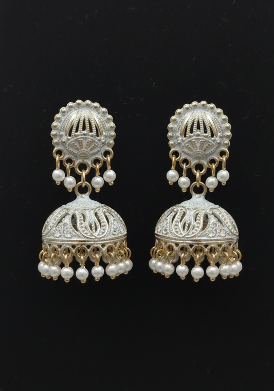 Oxidized Silver & Gold-Plated Traditional Indian Jhumki