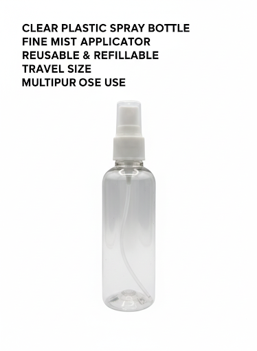 Clear Plastic Fine Mist Spray Bottle – Refillable Travel Spray Bottle