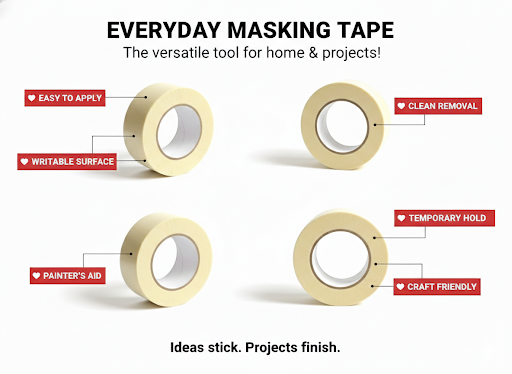 Everyday Masking Tape for Painting, Crafts & DIY (double side)