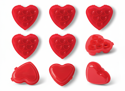 Heart Ice Cube Tray Silicone Mold – 8 Cavity Heart Shape Ice Mold,