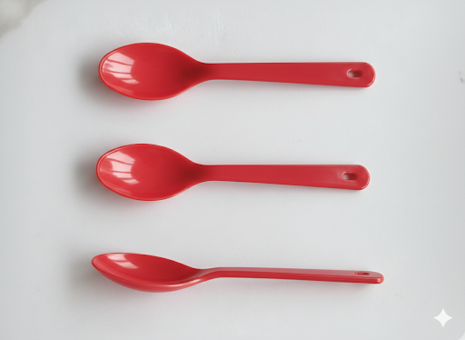 Durable Lightweight Kitchen Serving Spoon with Ergonomic Ridged Grip Handle ( 4 pic )