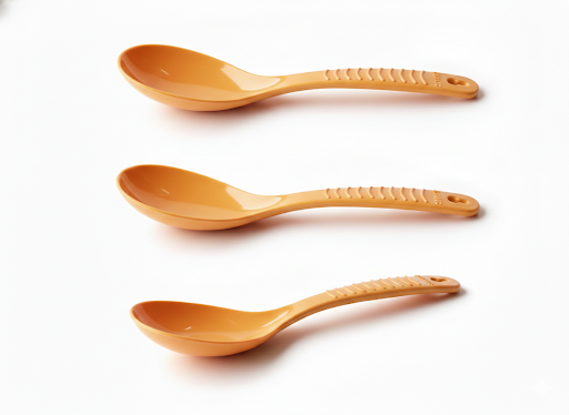 Durable Lightweight Kitchen Serving Spoon with Ergonomic Ridged Grip Handle ( 4 pic )