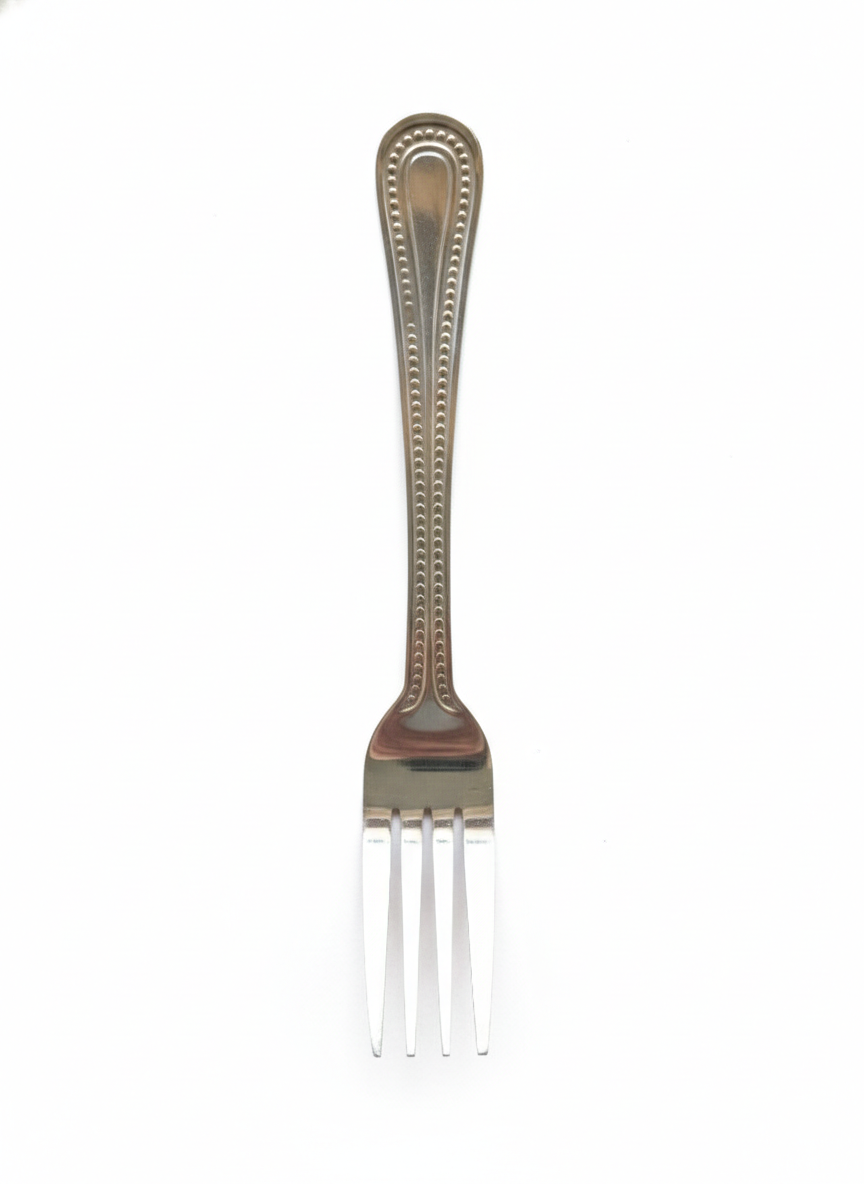 Stainless Steel Dinner Forks with Beaded Edge Handle ( 1 pic )