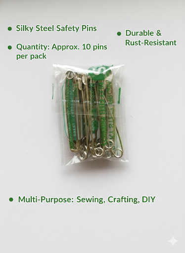 Premium Steel Safety Pins Pack – Durable Rust-Resistant Metal Safety Pins for Sewing