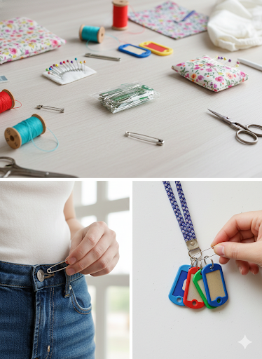 Premium Steel Safety Pins Pack – Durable Rust-Resistant Metal Safety Pins for Sewing