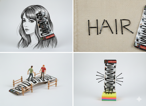 Premium Black Bobby Pins – Secure Hair Styling for Women & Girls