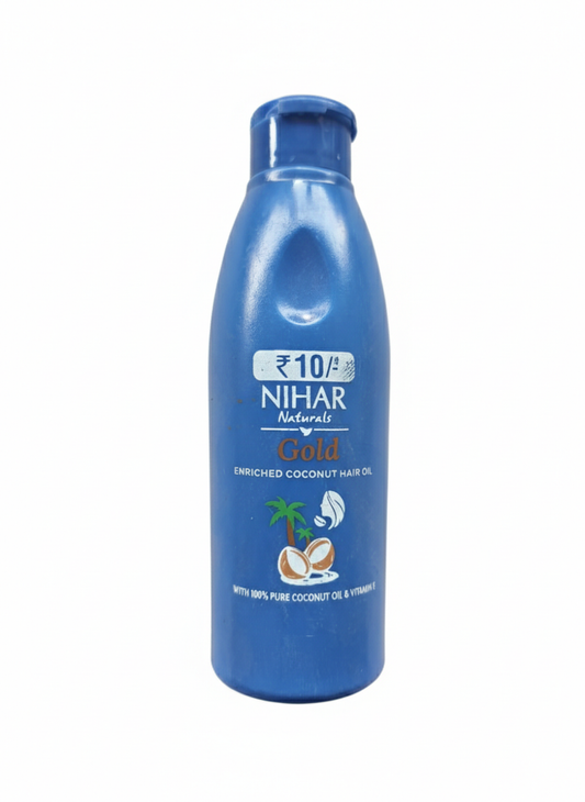 Nihar Naturals Gold Coconut Hair Oil with Vitamin E – 100% Pure Coconut Oil for Nourished & Healthy Hair