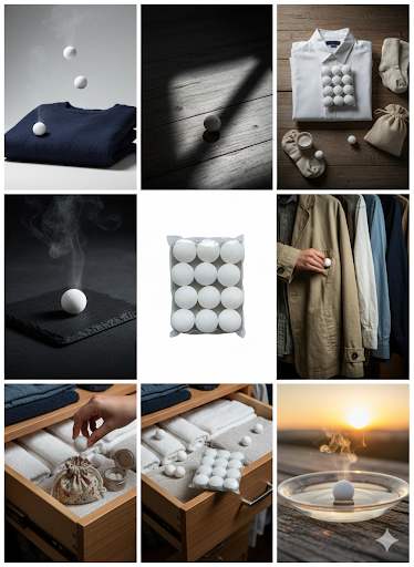 Naphthalene Balls for Clothes Storage – Set of 12 White Moth Balls