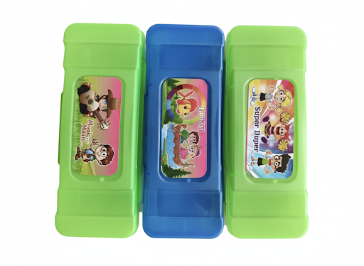 Rectangular Plastic Pencil Box for Kids (Set of 2)