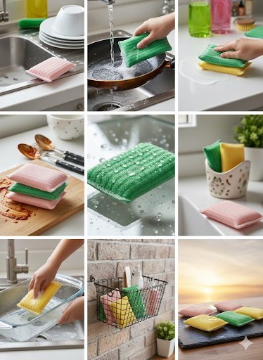 Kitchen Scrub Sponge Pack of 3