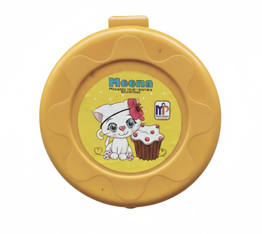 MEENA Plastic Round Food Storage Container for Kids – BPA-Free Snack Box with Snap Closure Lid