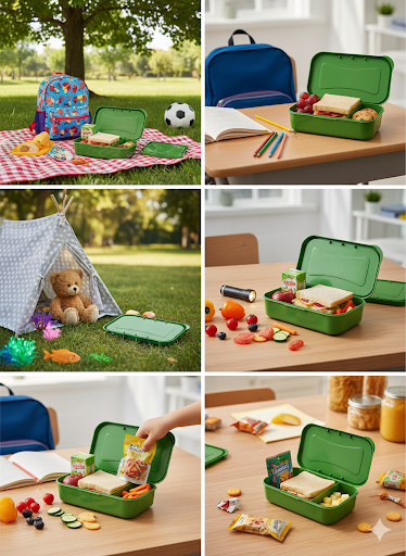 Kids Lunch Box for School | Plastic Food Container with Lid