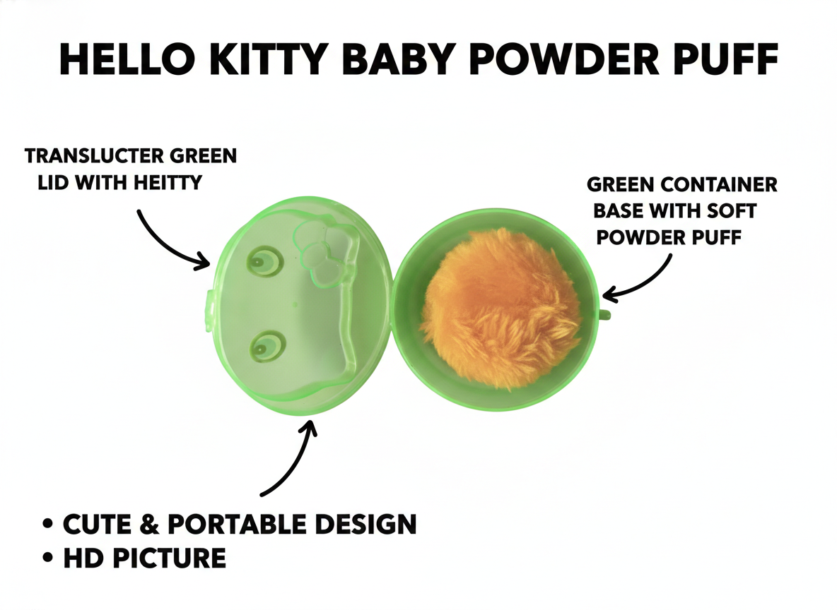 HELLO KITTY BABY POWDER PUFF CASE