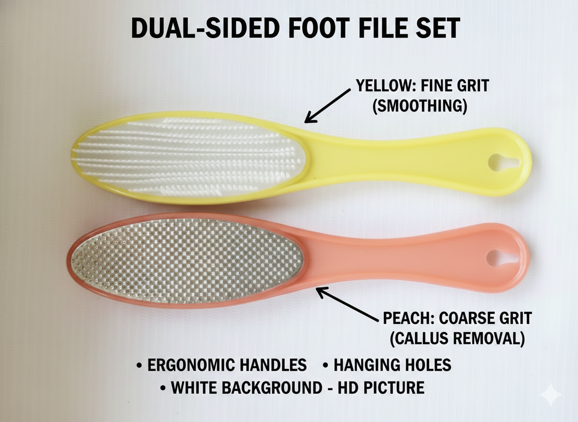 Dual-Sided Foot File Set for Callus Removal & Smooth Feet 1 pic