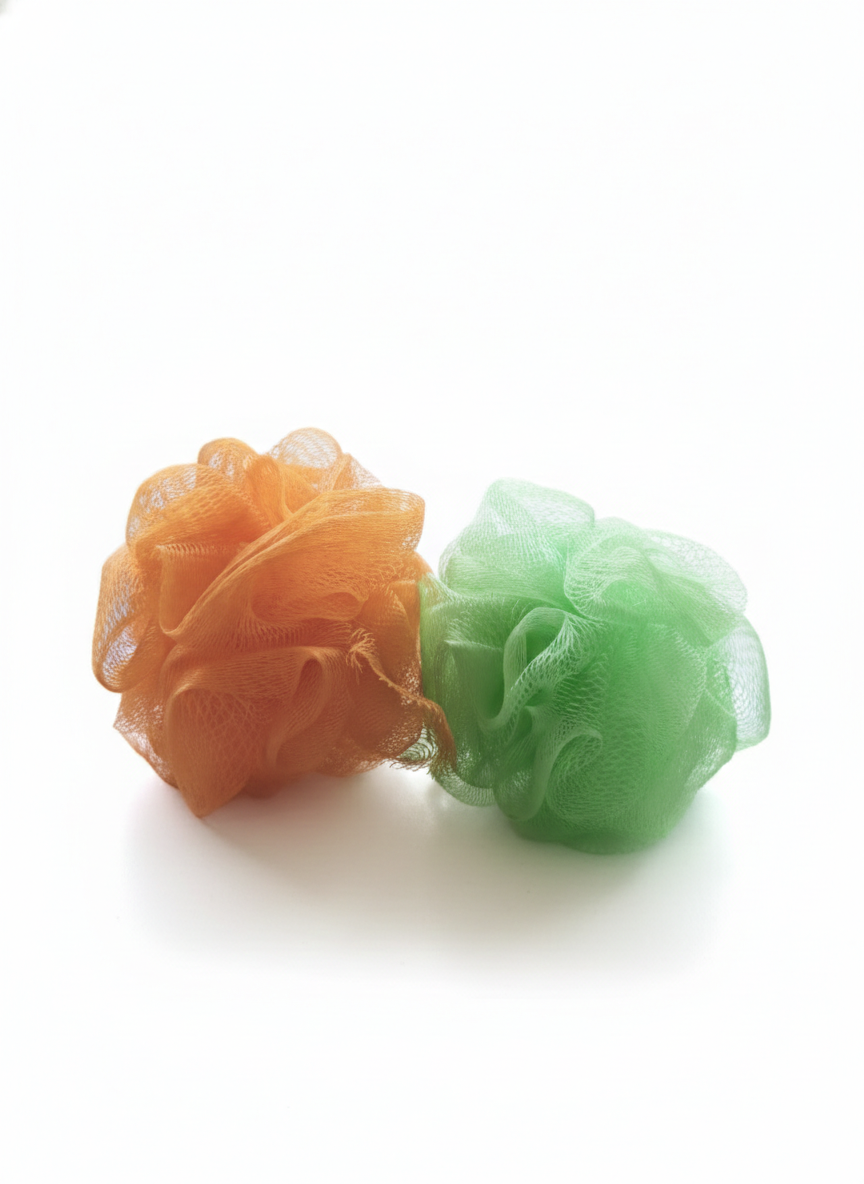 Bath & Shower Loofah Sponge Set – Soft Mesh Plastic Netting Body Scrubber