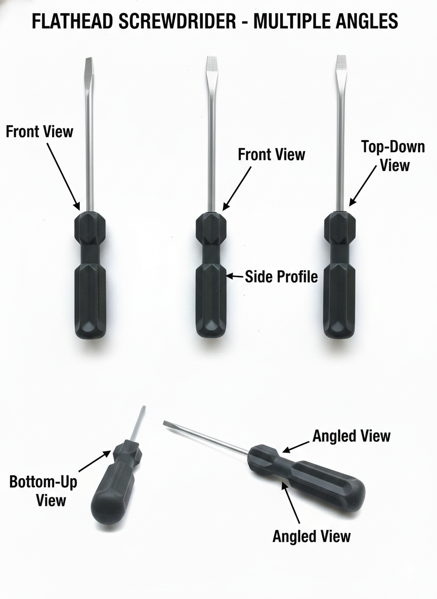 Flathead Screwdriver Tool | Slotted Screwdriver with Ergonomic Grip Handle 1 PEACE