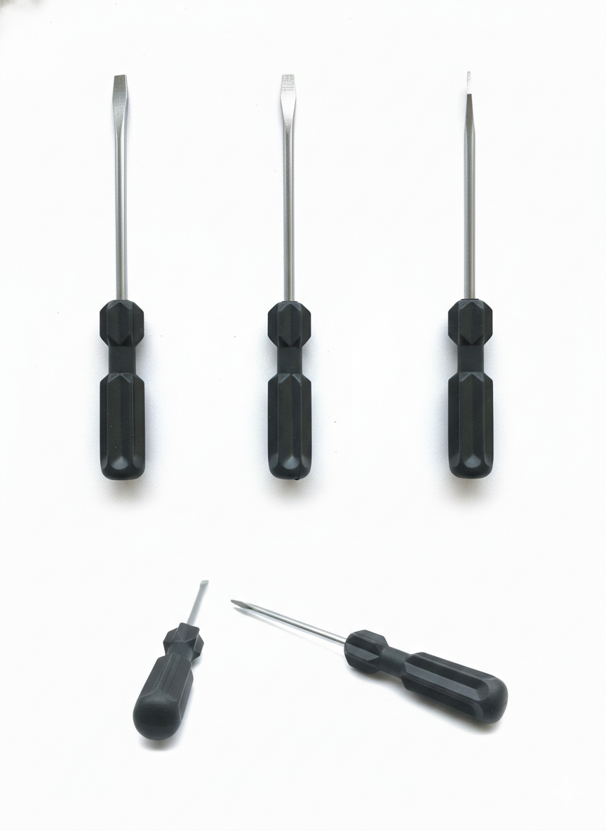 Flathead Screwdriver Tool | Slotted Screwdriver with Ergonomic Grip Handle 1 PEACE